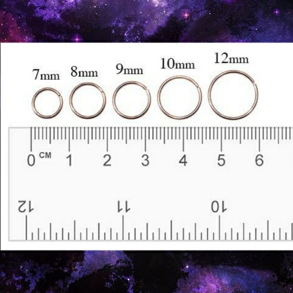 🌙💜*4/$15* Pair of Stainless Steel Nose Hoops Piercing Body Jewelry - Picture 5 of 7